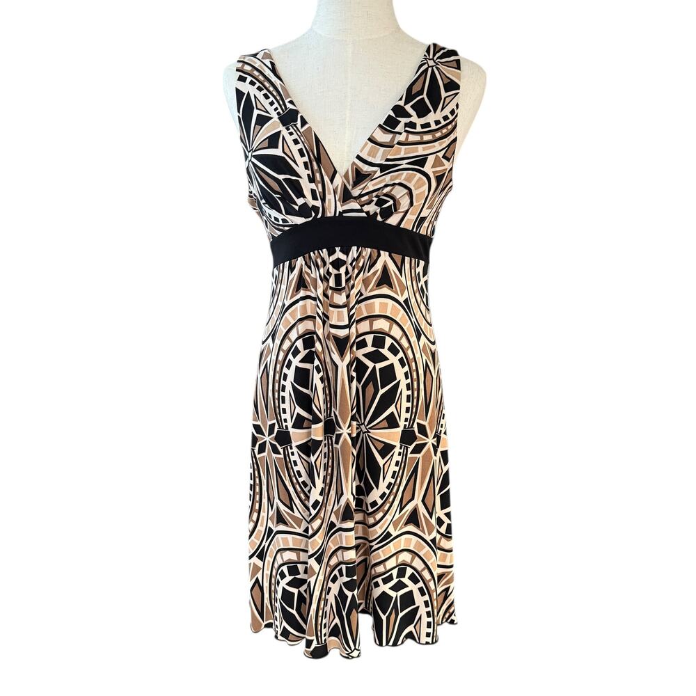 Babydoll Dress Y2K Inspired A Byer Empire Waist Stretch Geometric Sleeveless M